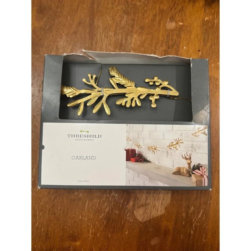 Threshold Gold Branch Snowflake Retired Garland 6ft Decorative Holiday Accent